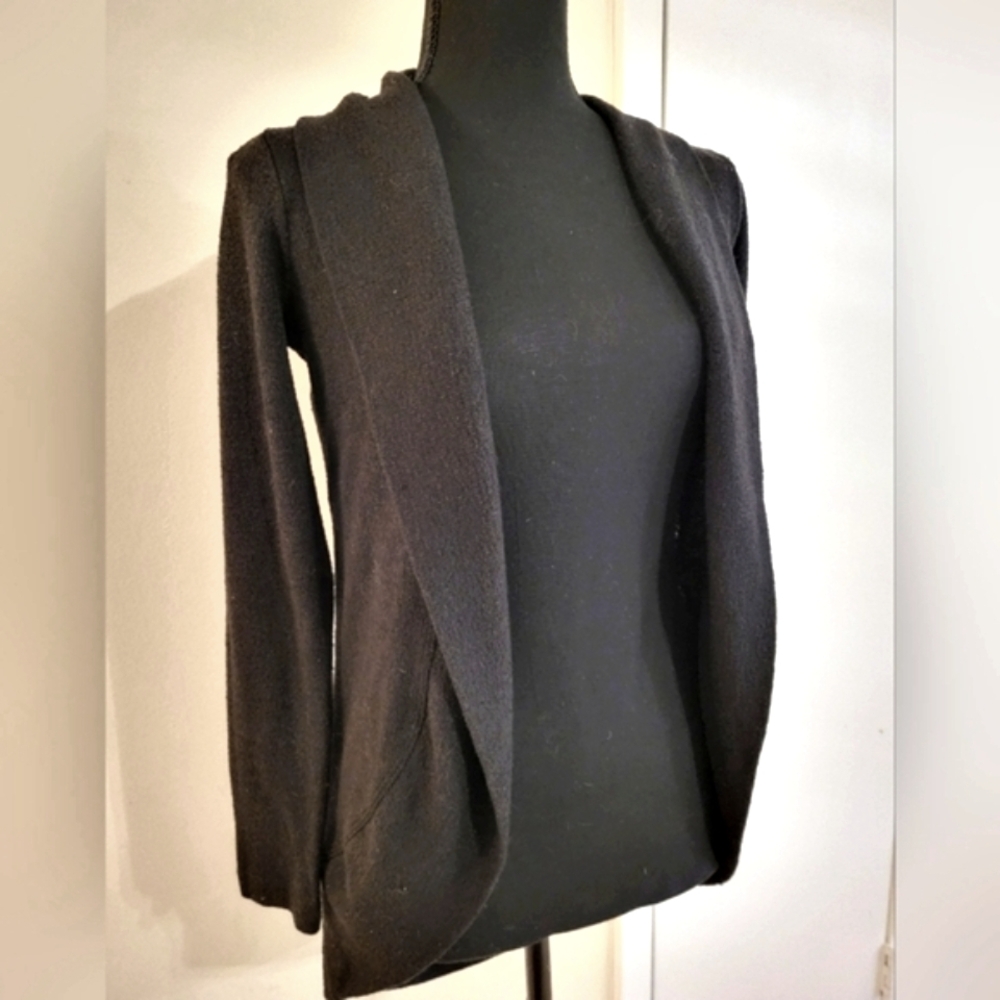 Aeropostale Black Knit Cardigan Sleek Open-Front Design (Size‎ XS)